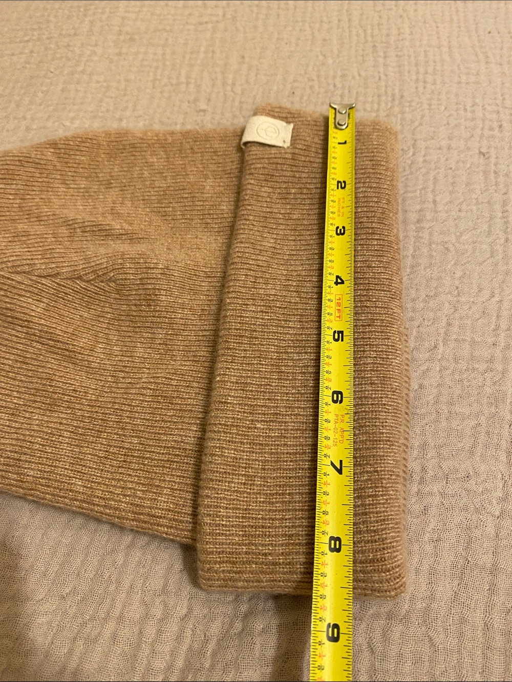Rag & Bone Cashmere Tan Knit Beanie Hat . - Picture 6 of 6